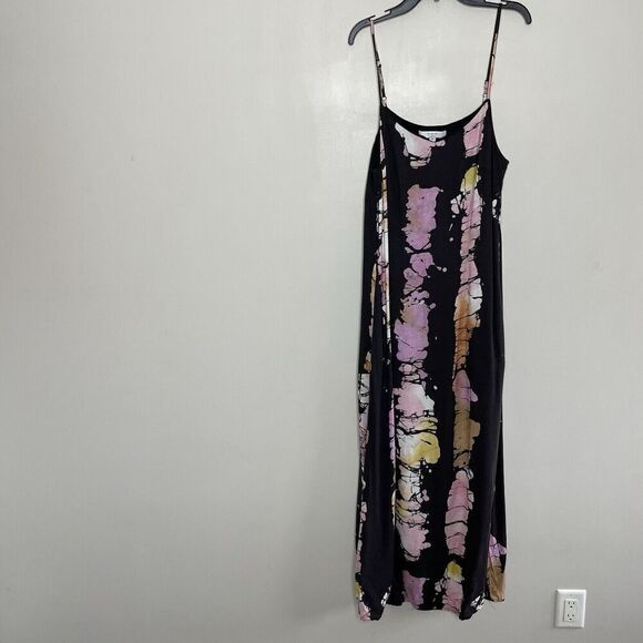 BUSAYO Collective Slip Dress Women Medium Black Purple Tie Dye Midi - Picture 2 of 16